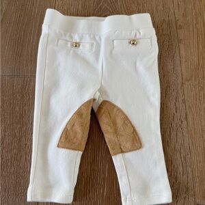 Janie and Jack Cream Baby Pants with Tan Patches